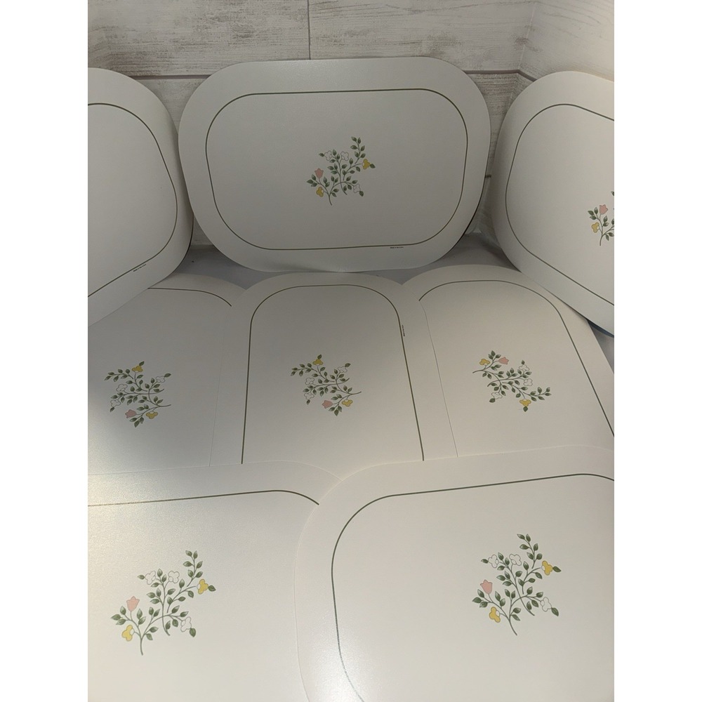 pfaltzgraff Reversible Vinyl  Placemats , Floral , Lot Of 8 , Vtg